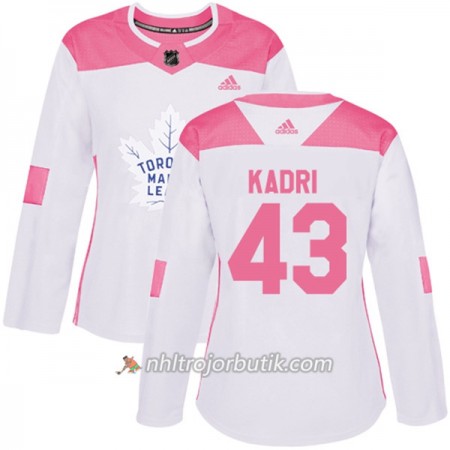 Dame Ishockey Toronto Maple Leafs Tröja Nazem Kadri 43 Adidas 2017-2018 Vit Rosa Fashion Authentic Dame Ishockey Toronto Maple Leafs Tröja Nazem Kadri 43 Adidas 2017-2018 Vit Rosa Fashion Authentic
